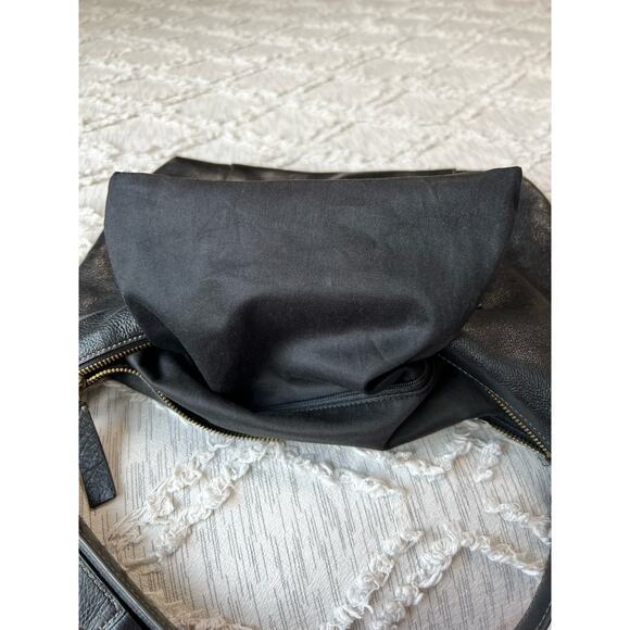 Vintage Fossil Black Cowhide Leather Crossbody Purse Satchel w Gold Hardware - Picture 8 of 15